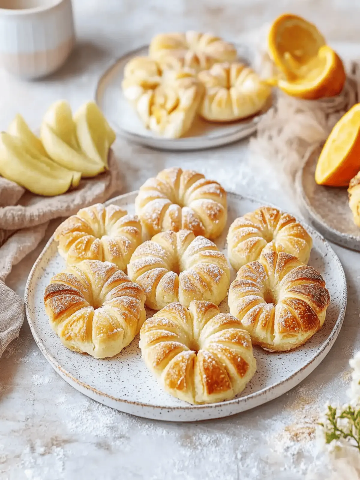 Apfelringe mit Blätterteig