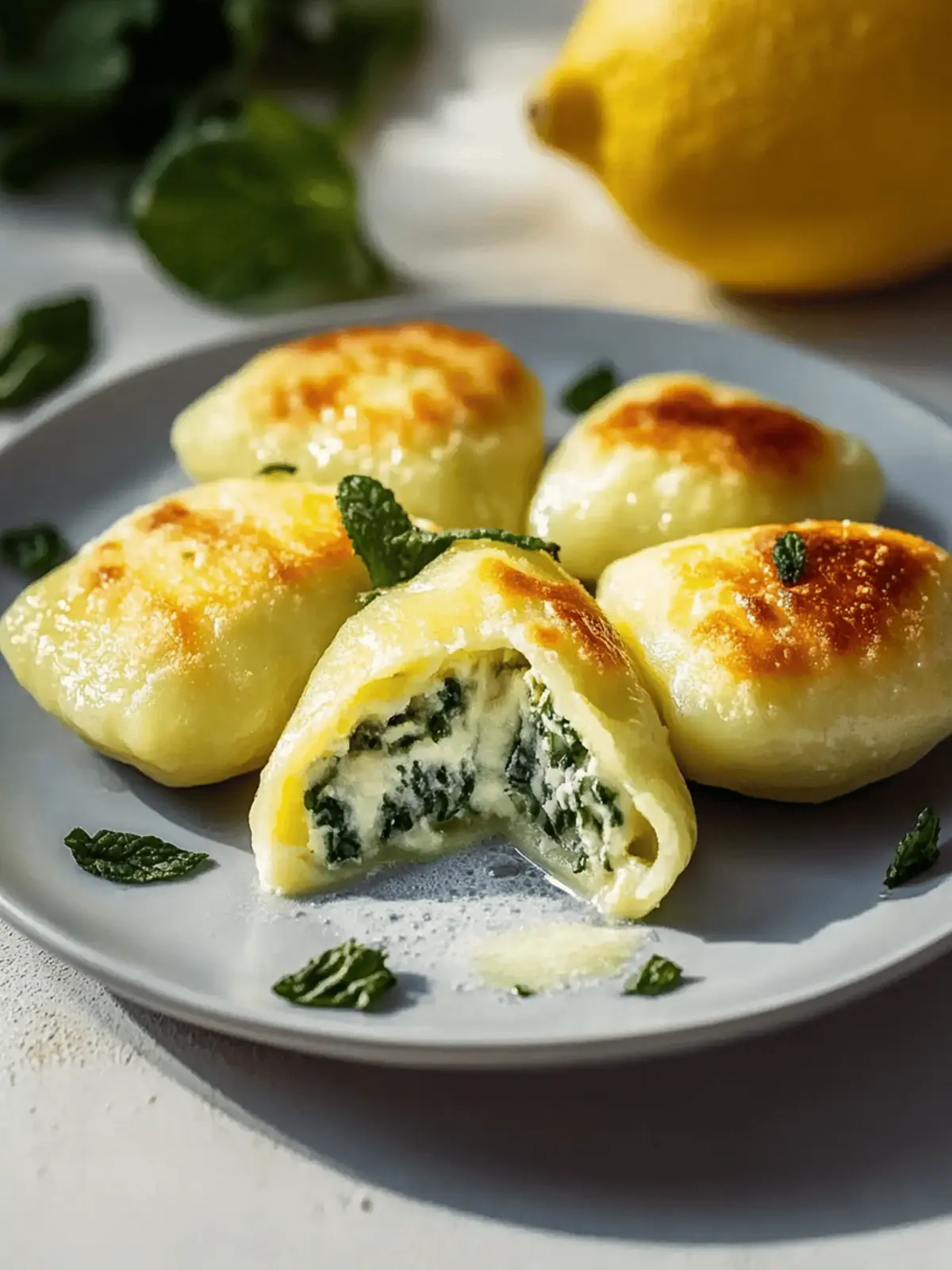 Kartoffelpäckchen mit Frischkäse- und Spinatfüllung