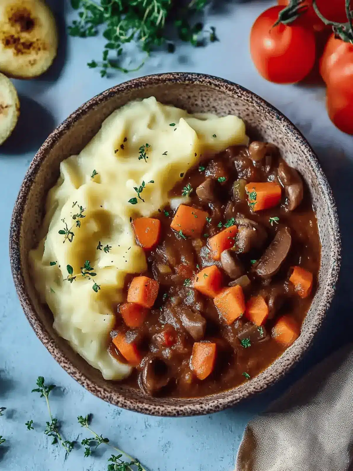 Herzhafter Pilz-Gulasch Bourguignon