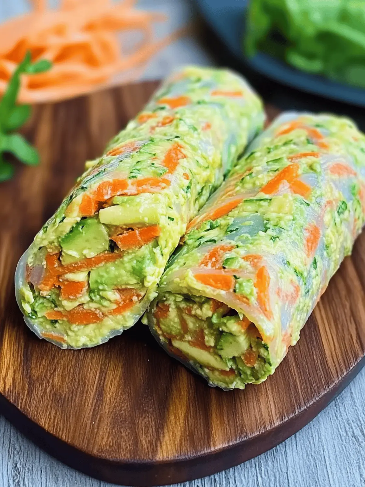 Gesunder Gemüse-Roll gefüllt mit Avocado-Creme