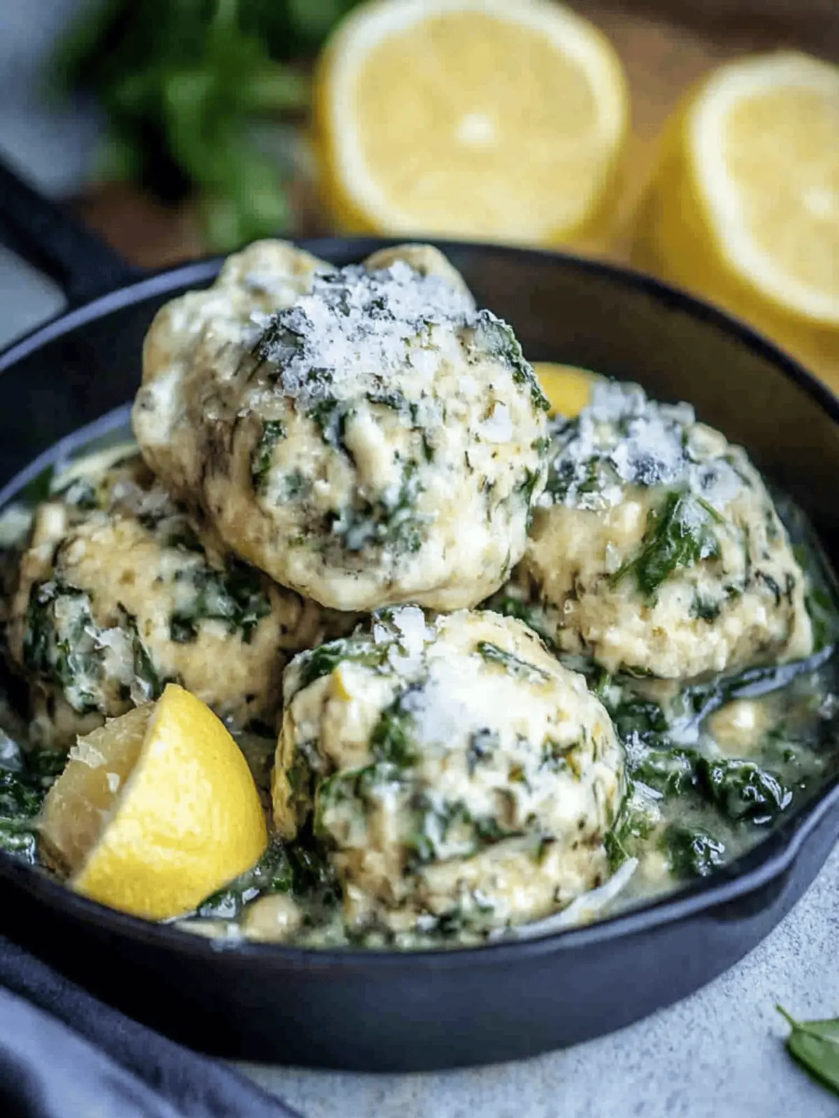 Spinatknödel als Hauptgericht