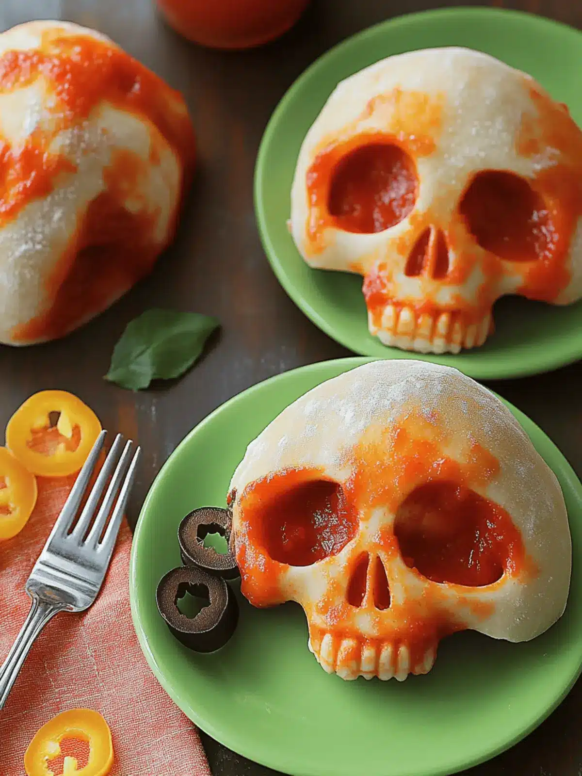 Halloween Pizza Schädel