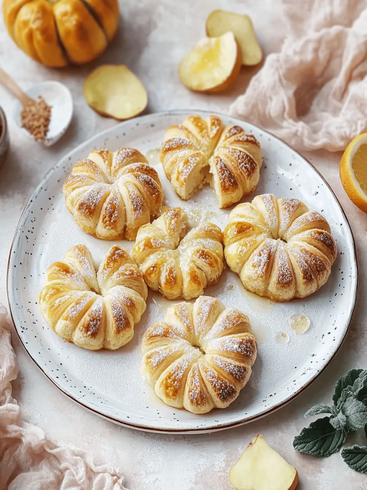 Apfelringe mit Blätterteig