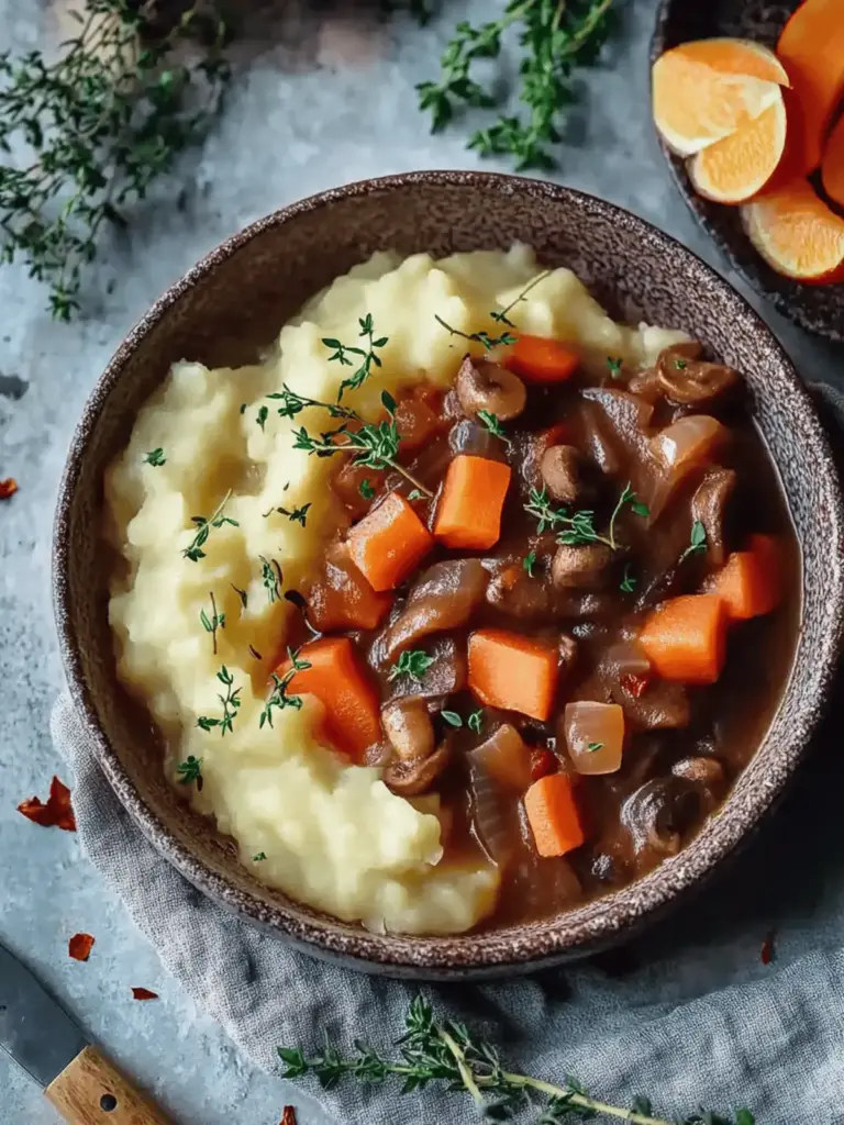 Herzhafter Pilz-Gulasch Bourguignon