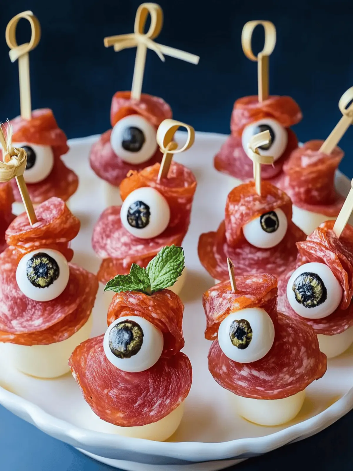 Gruselige Spieß-Salami-Augen