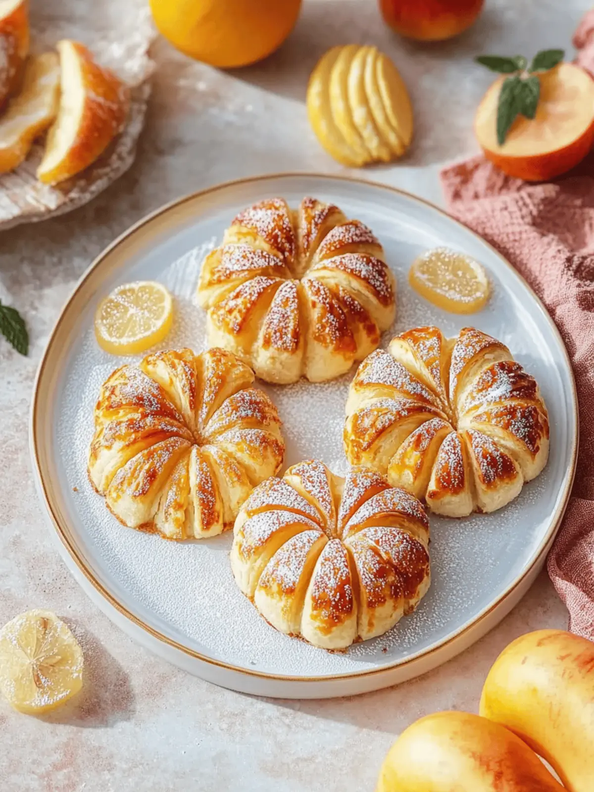 Apfelringe mit Blätterteig