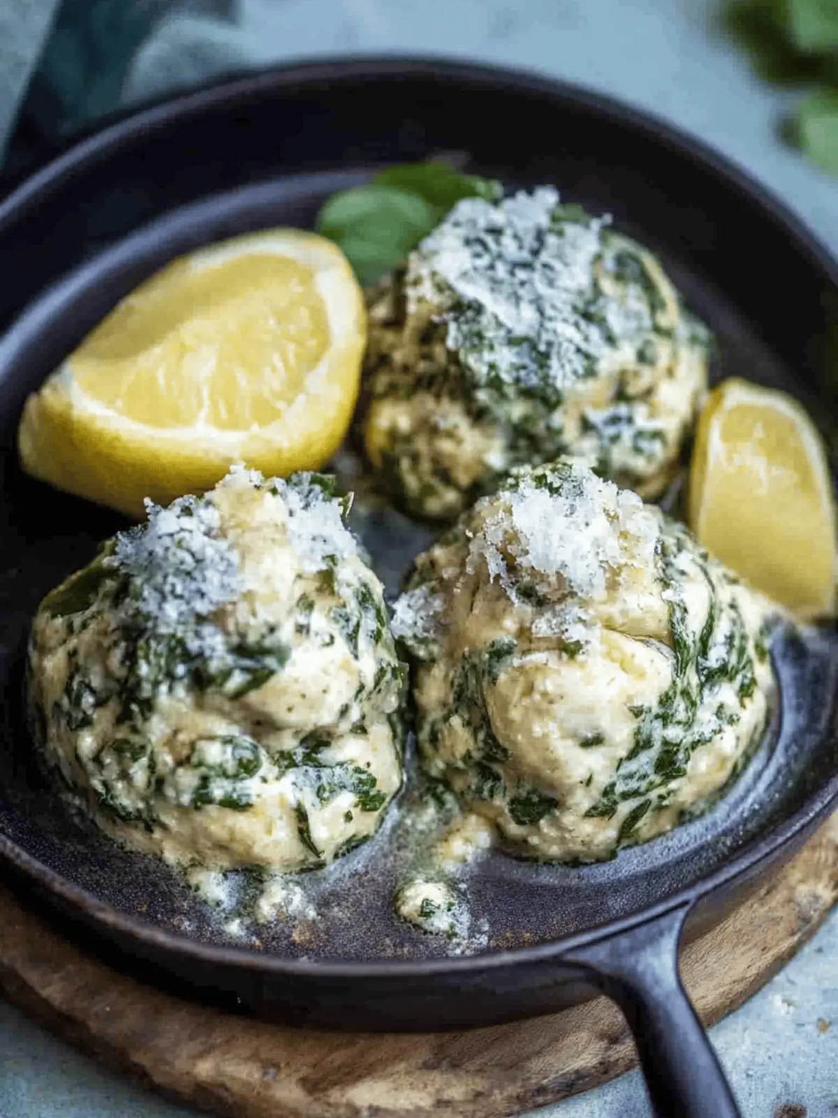 Spinatknödel als Hauptgericht