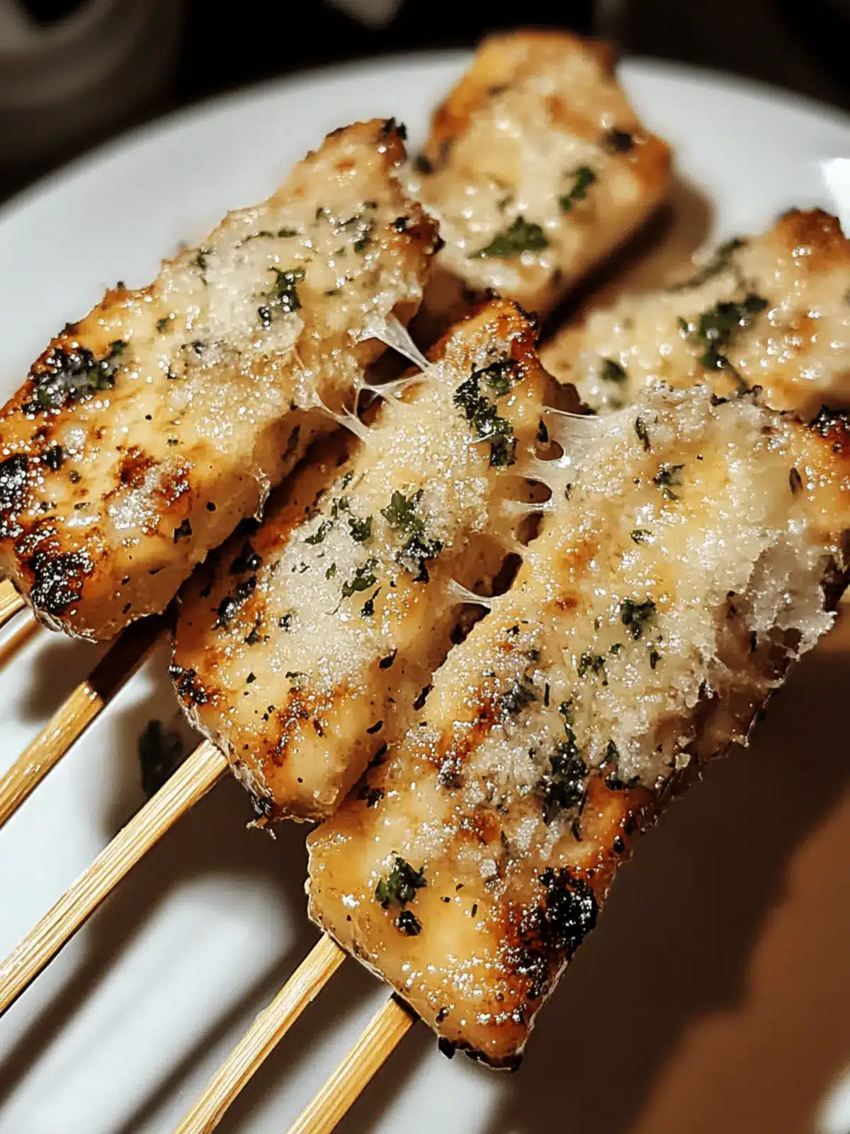 Knoblauch Parmesan Hähnchen Spieße