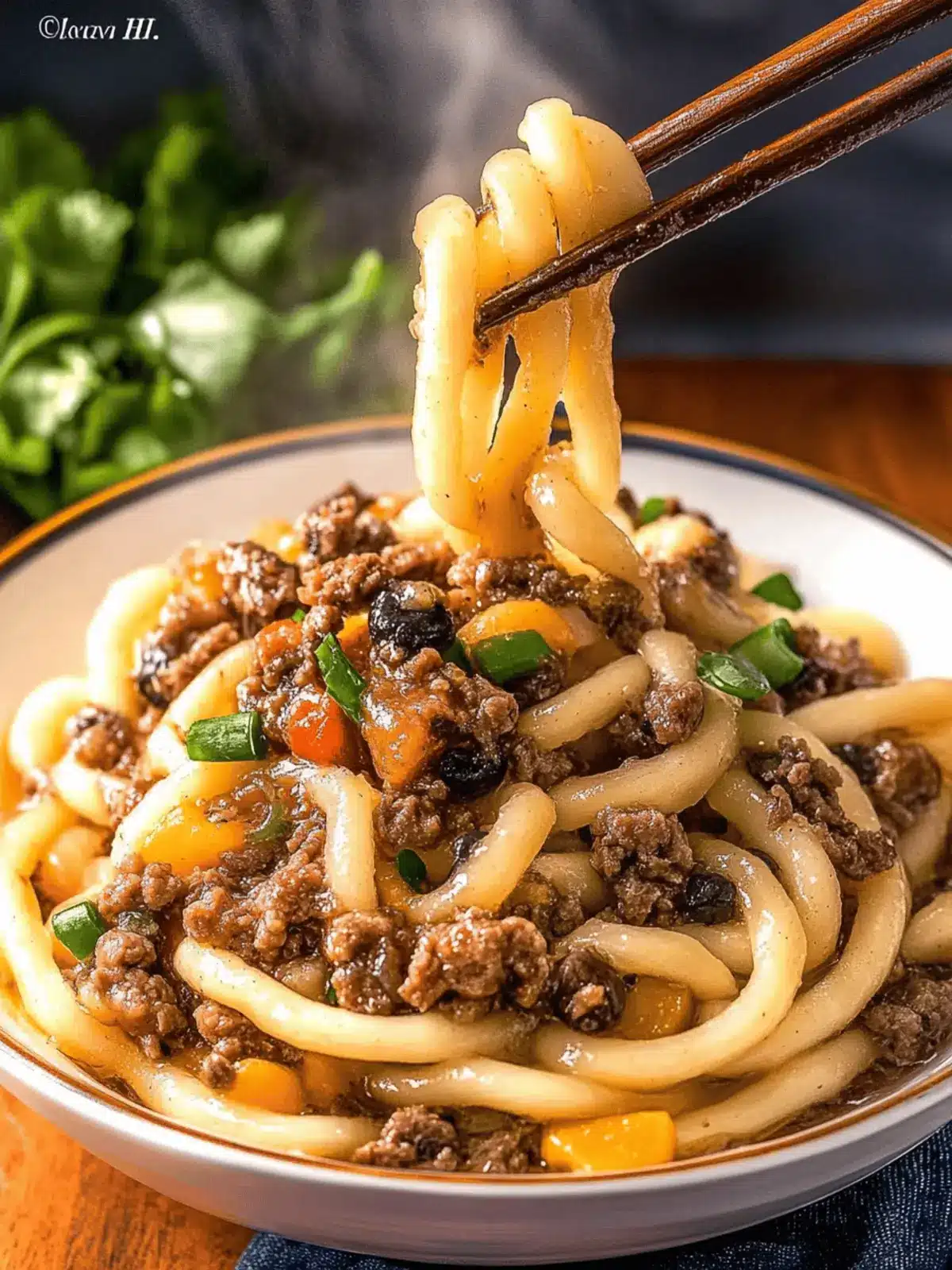 Bulgogi Rindfleisch Udon Pfanne