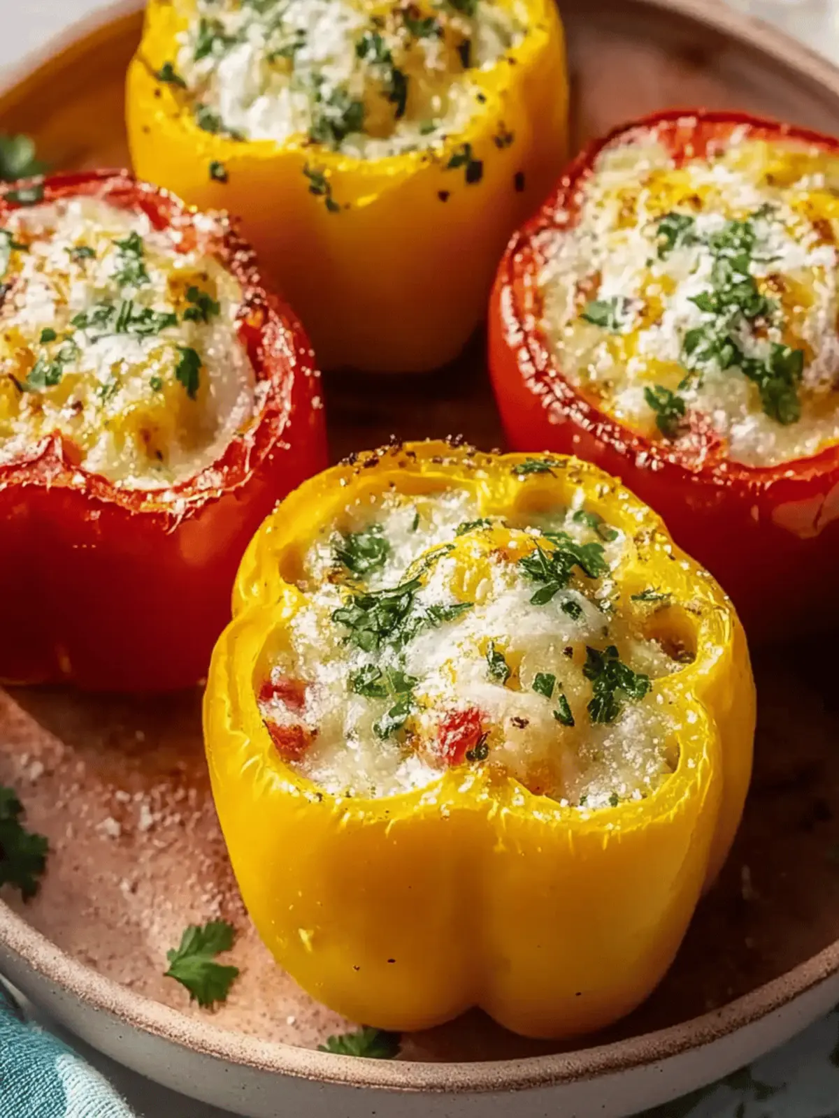 Gefüllte Paprika mit Reis und Feta