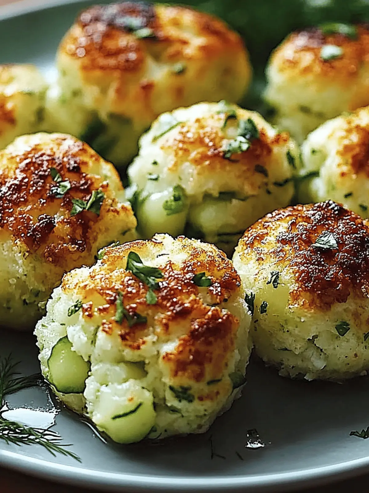 Knusprige Zucchini- und Feta-Bällchen aus dem Ofen