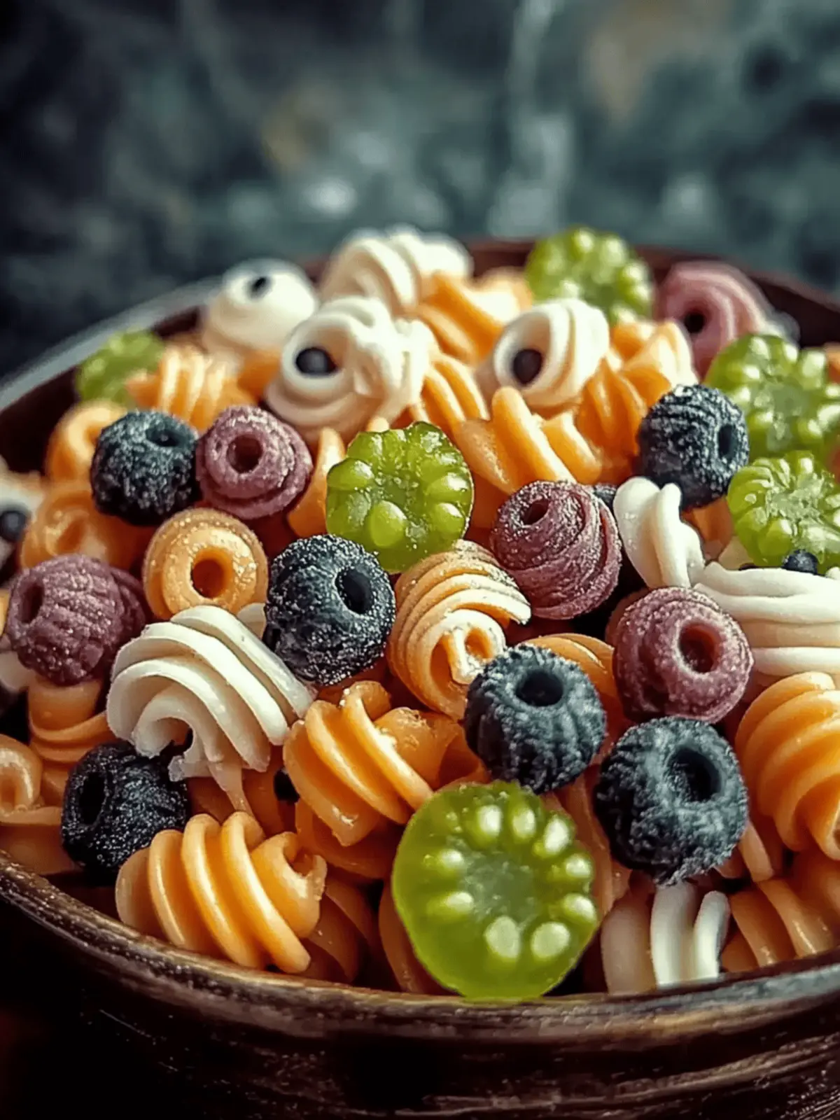 Halloween-Augenpastasalat