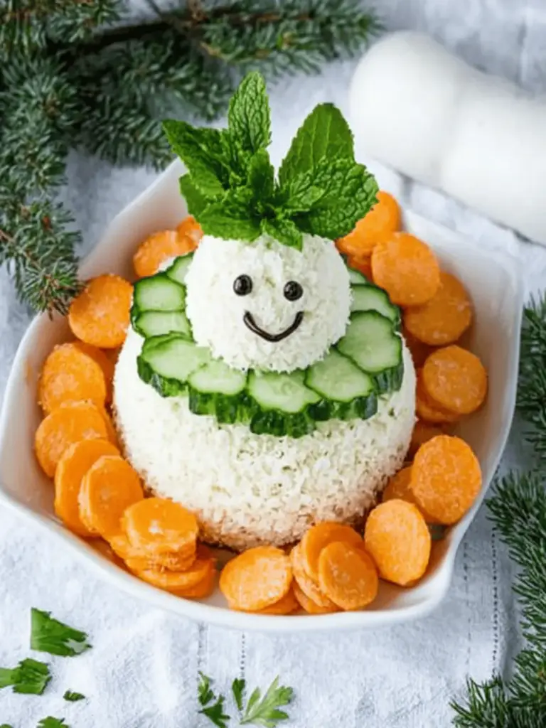 Frischkäse Schneemann