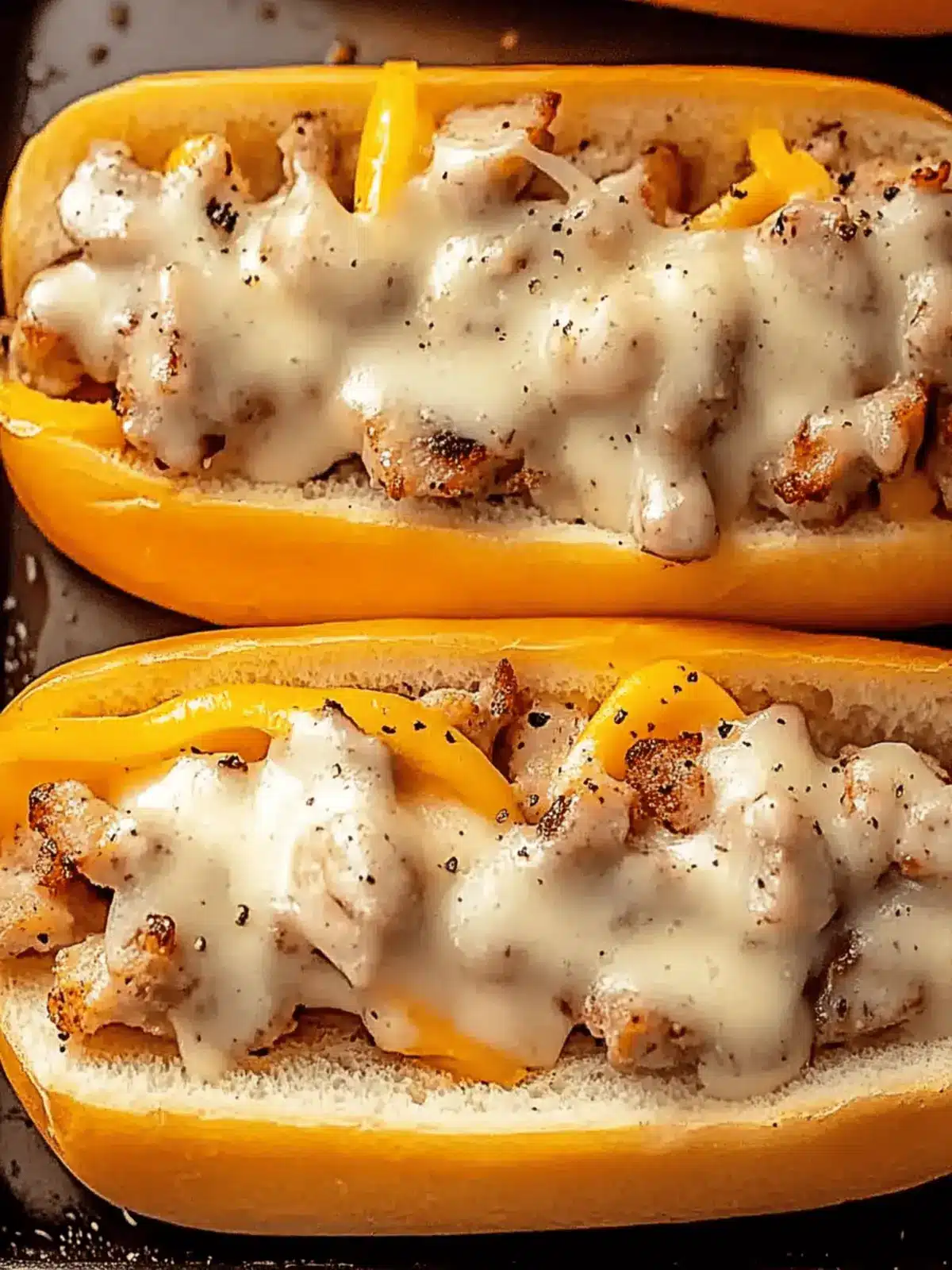 Hühnchen Cheesesteaks