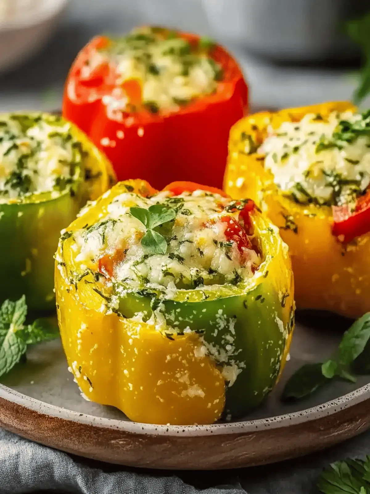 Gefüllte Paprika mit Reis und Feta