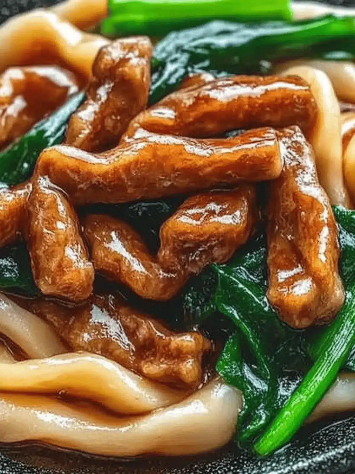 Udon-Nudeln mit Rindfleisch, Pak Choi und Röstzwiebeln