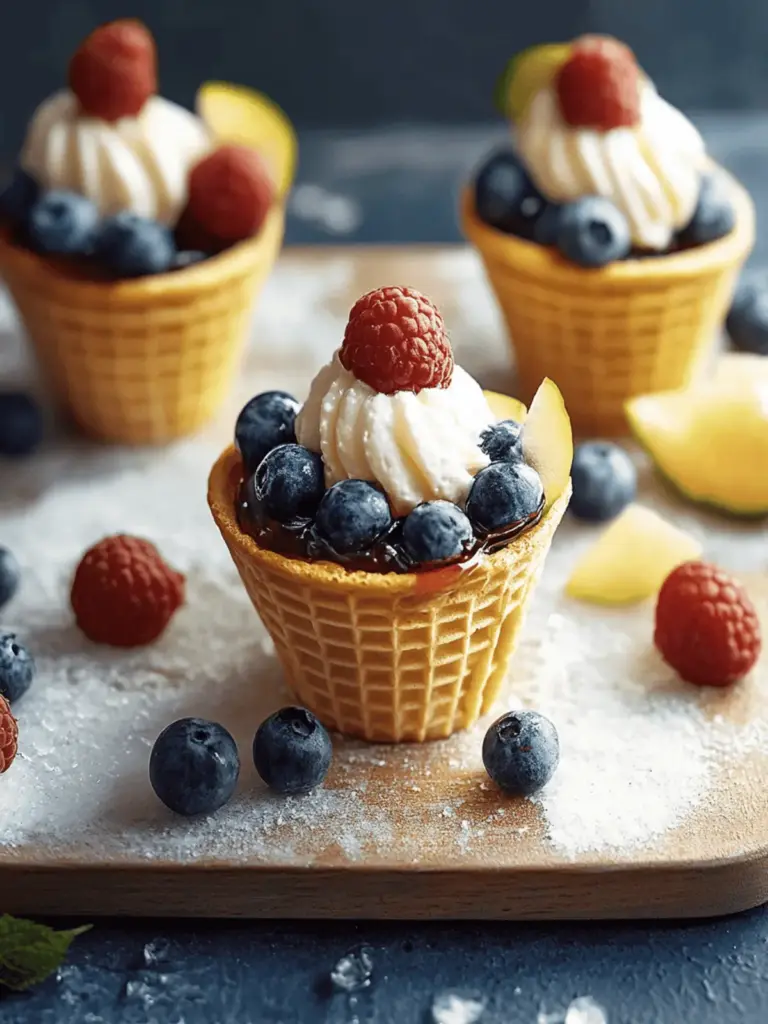 Kuchen in einer Waffeltasse