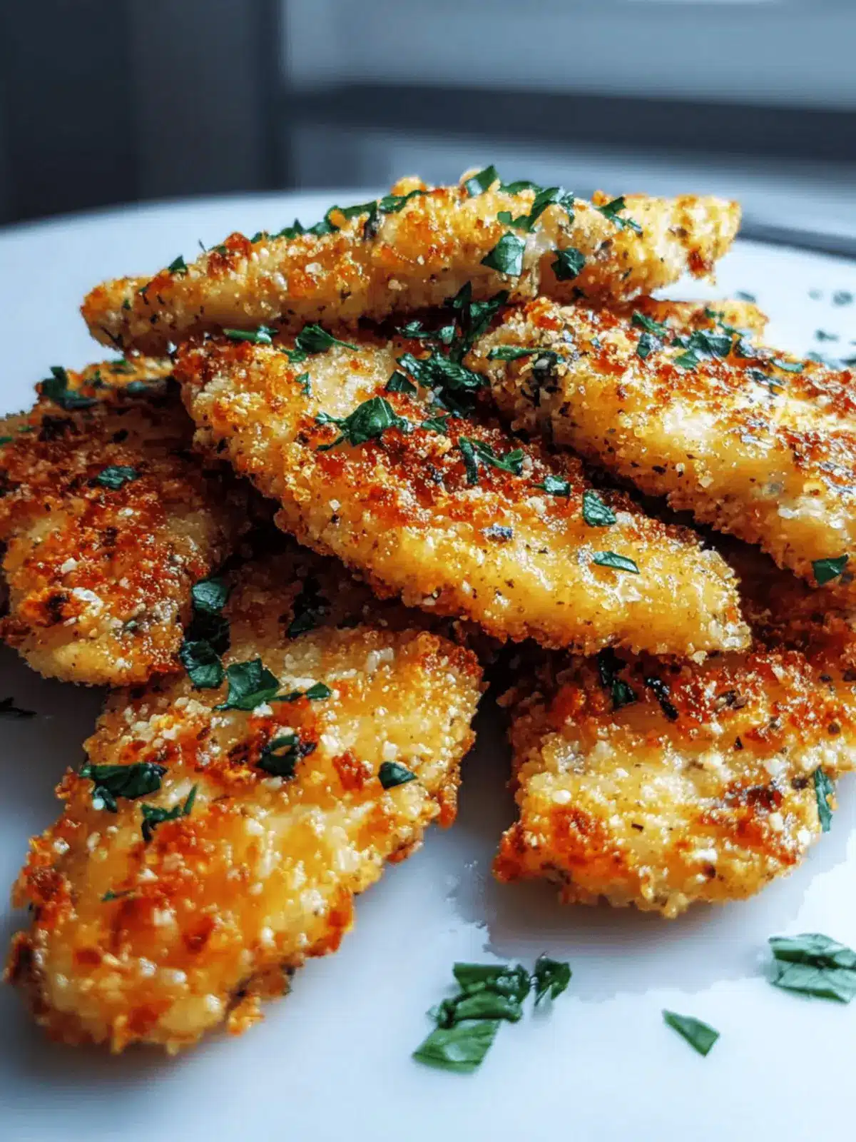 Blechpfanne knuspriges Parmesan Knoblauch Hähnchen