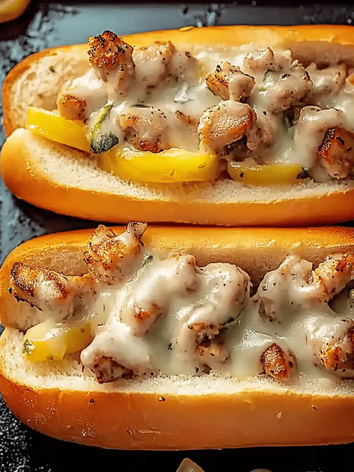 Hühnchen Cheesesteaks