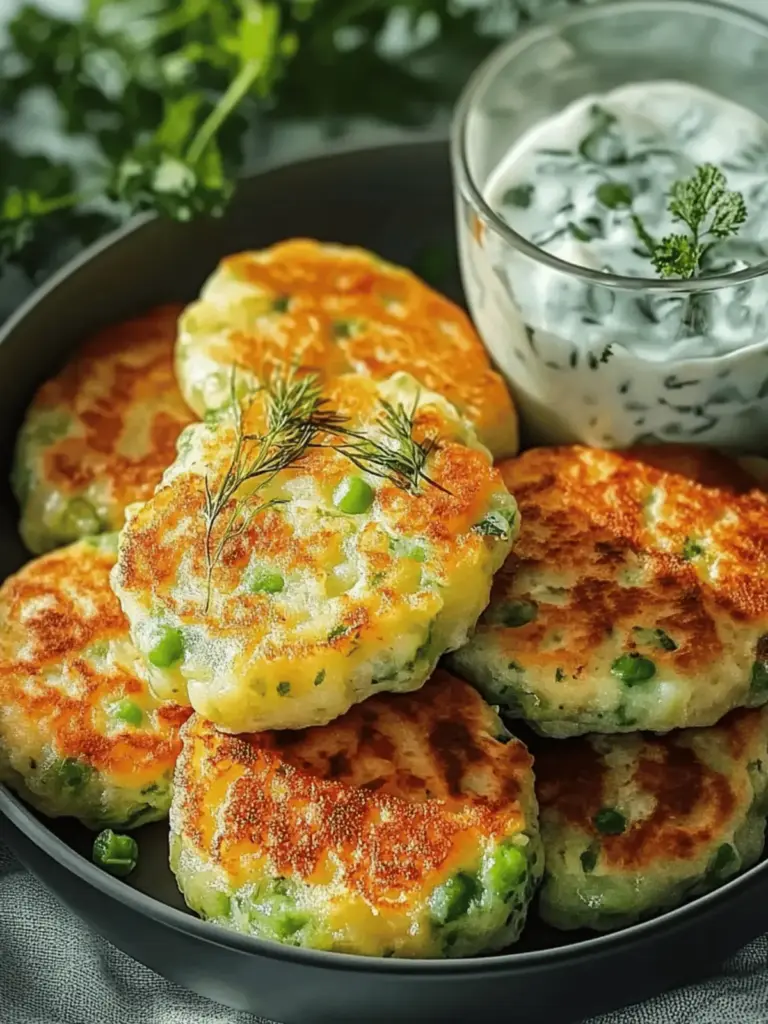 Gemüsepuffer mit Kräuterdip