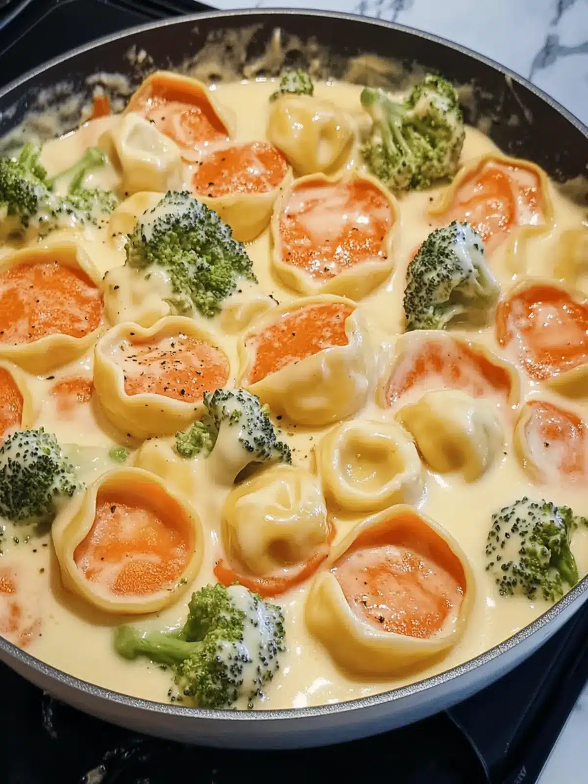 Cremige Gemüse-Tortellini-Pfanne