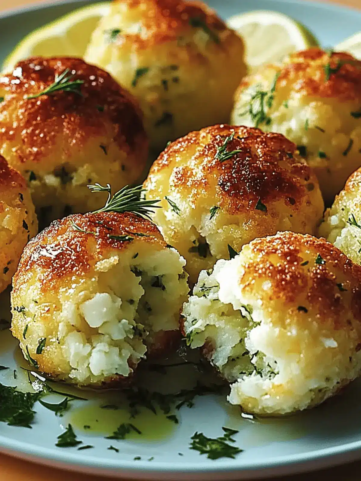 Knusprige Zucchini- und Feta-Bällchen aus dem Ofen