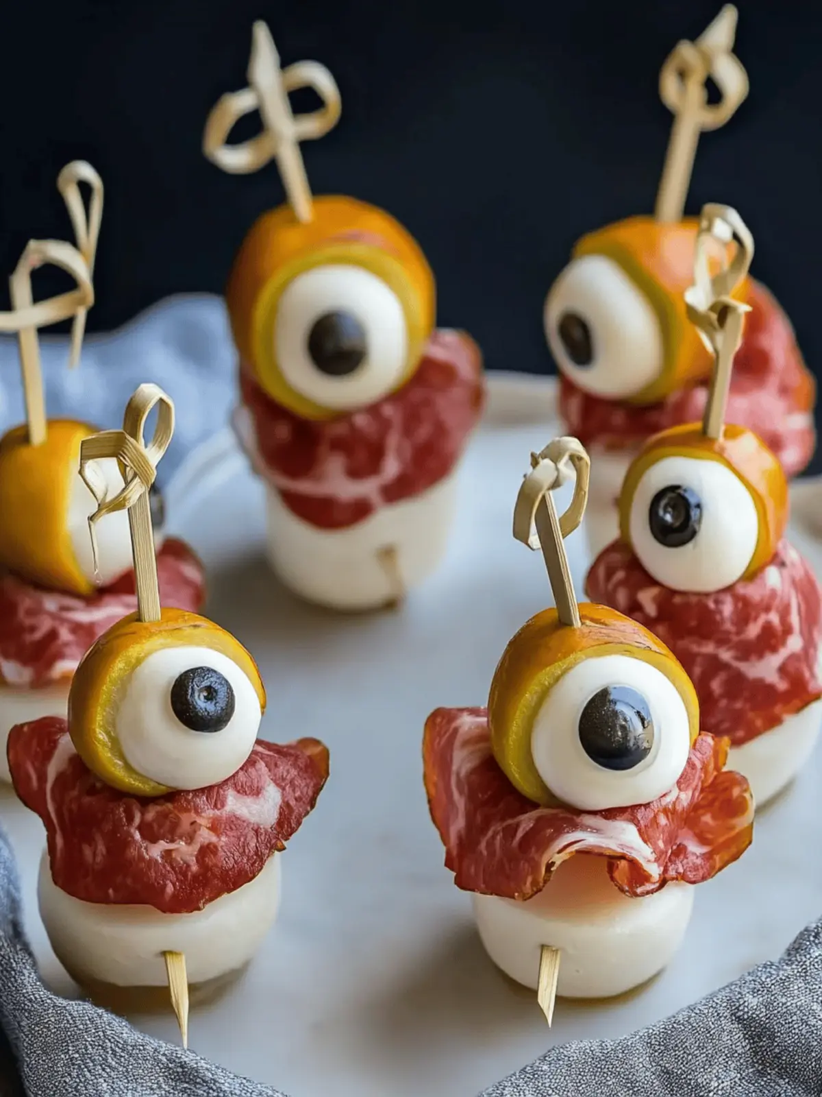 Gruselige Spieß-Salami-Augen