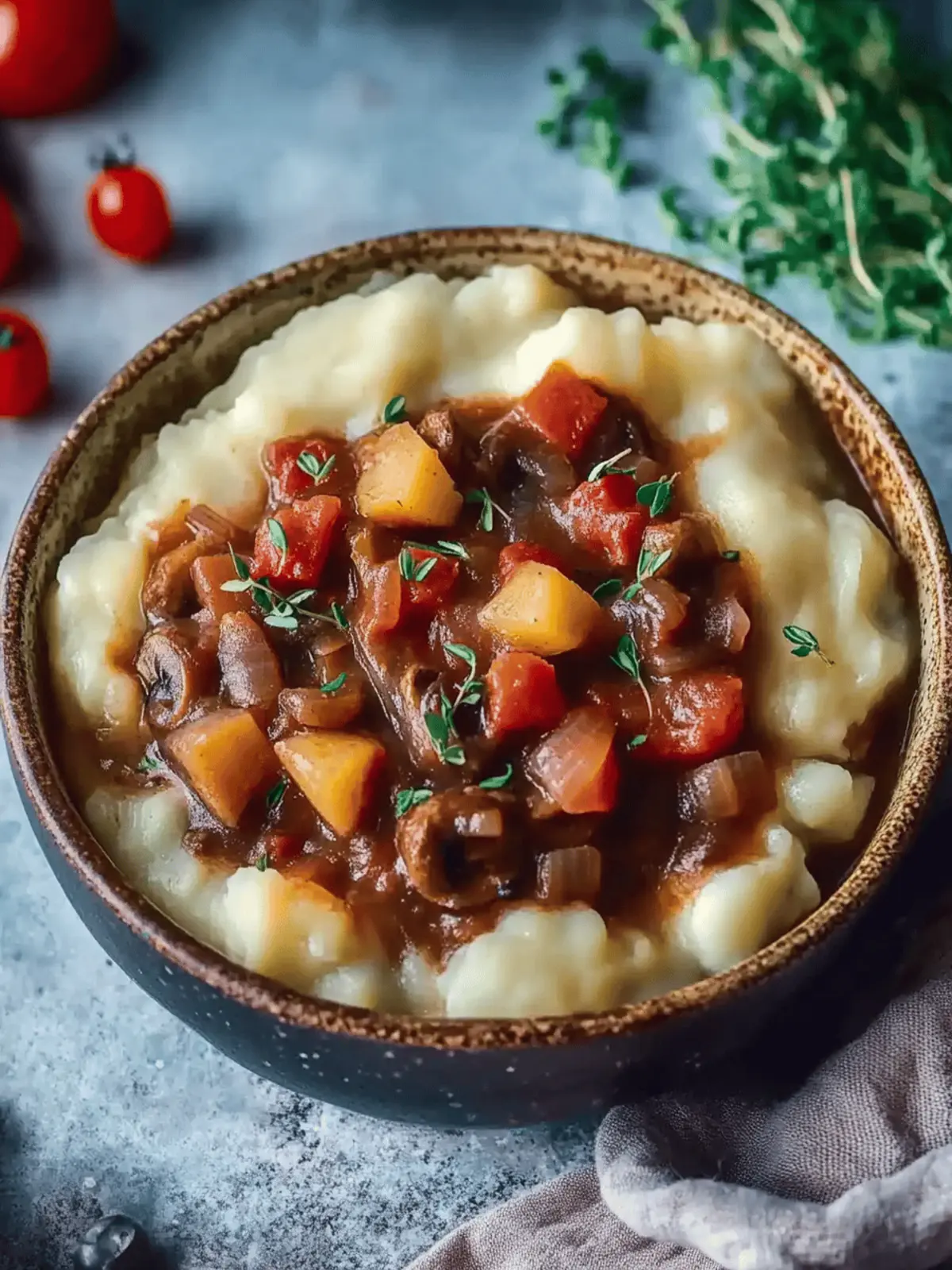 Herzhafter Pilz-Gulasch Bourguignon