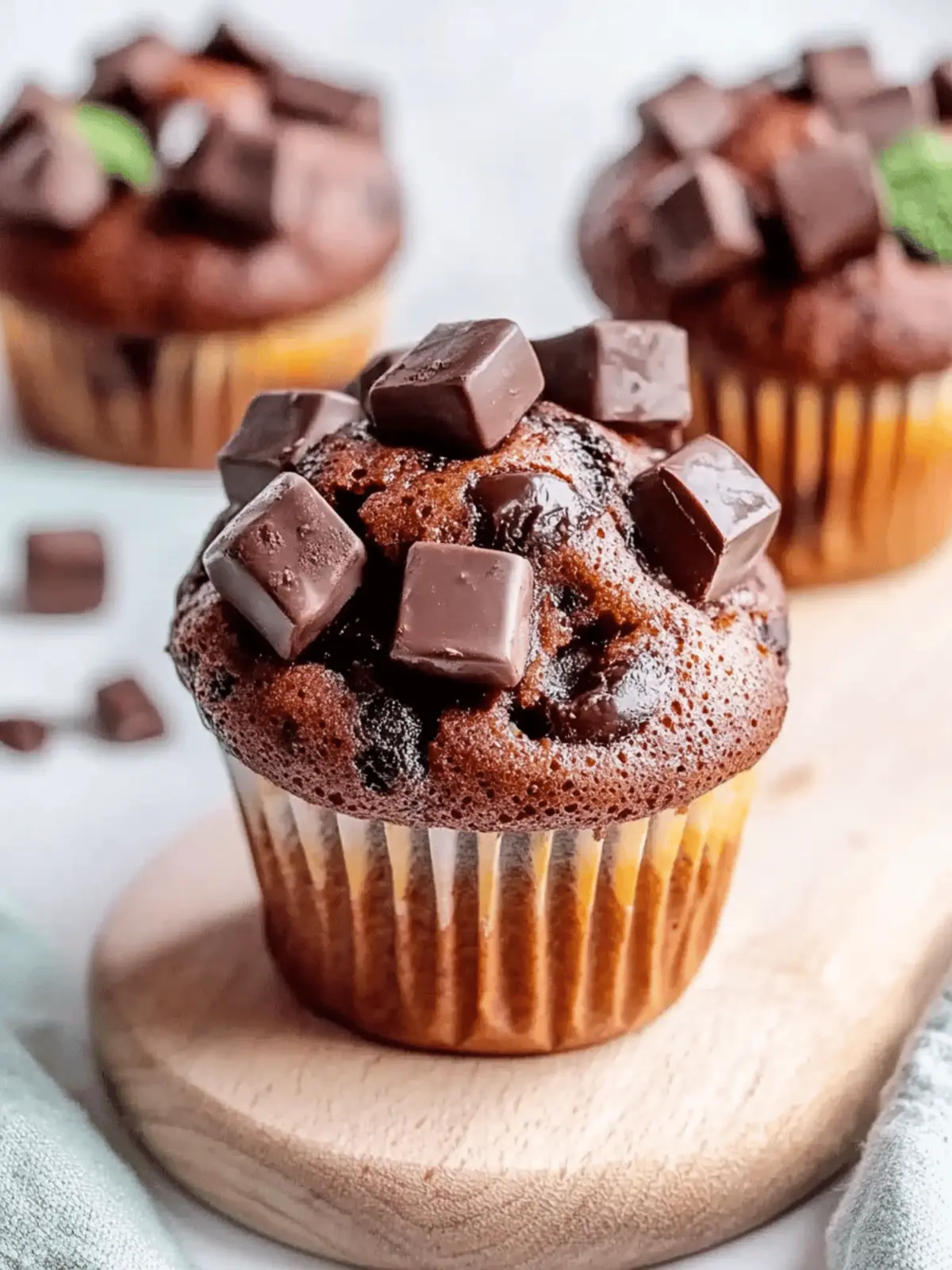 Feuchte Schokoladenmuffins mit Öl und Kakao