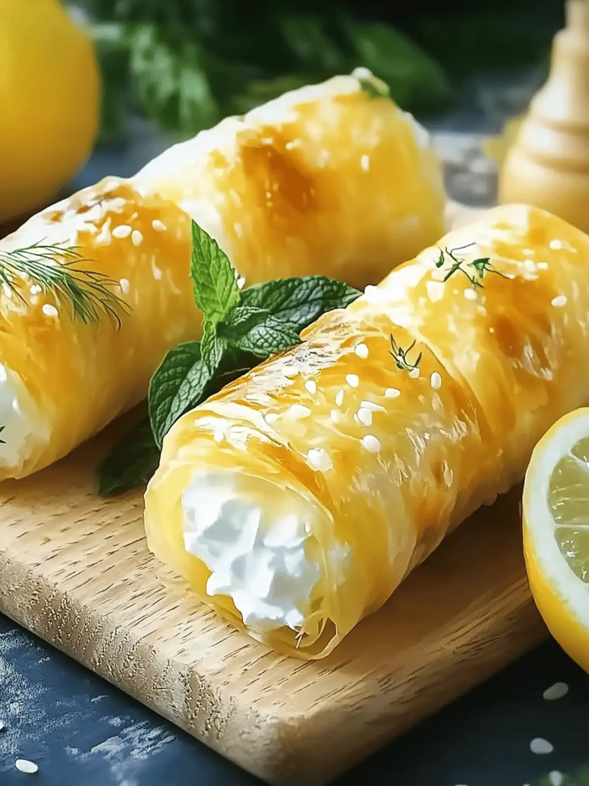 Ofen gebratene Feta-Rollen Knusprig und Köstlich Genießen