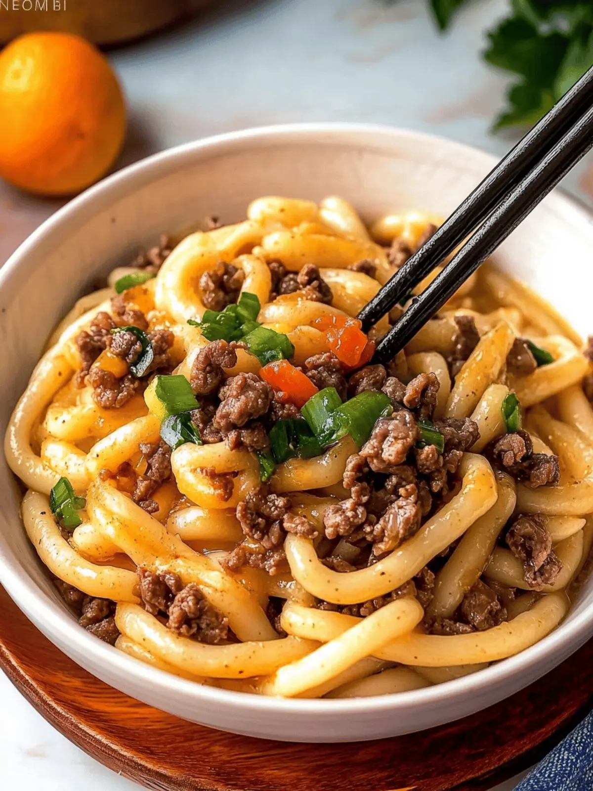 Bulgogi Rindfleisch Udon Pfanne