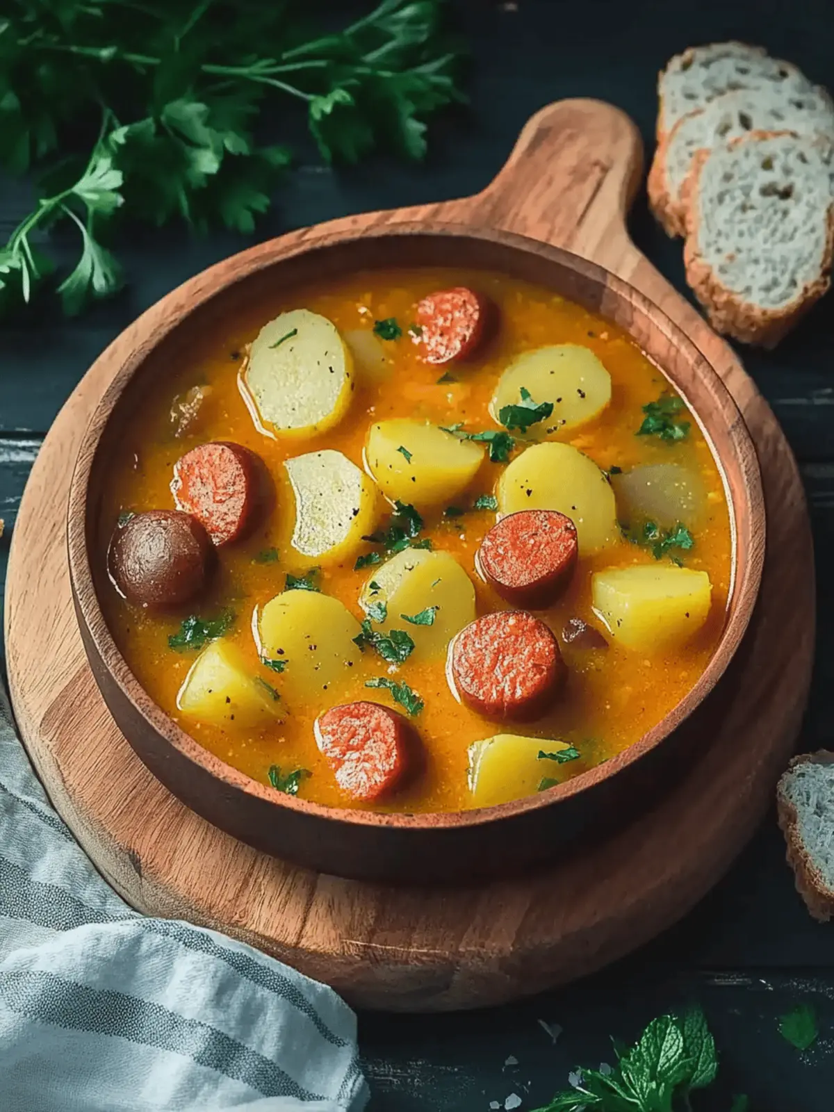 Kartoffelgulasch mit Würstchen