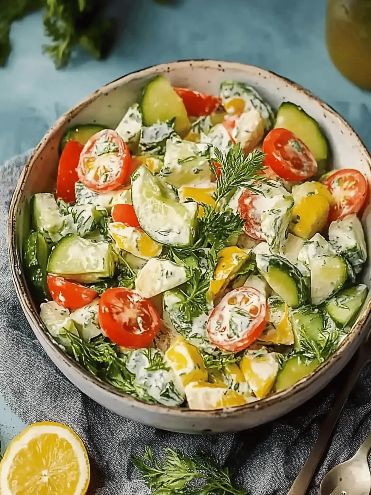 Leckere Übernacht-Salat mit cremigem Dressing