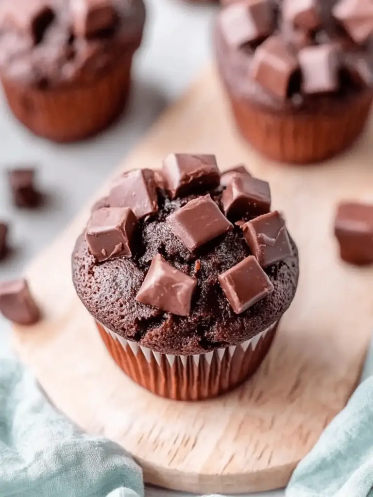 Feuchte Schokoladenmuffins mit Öl und Kakao