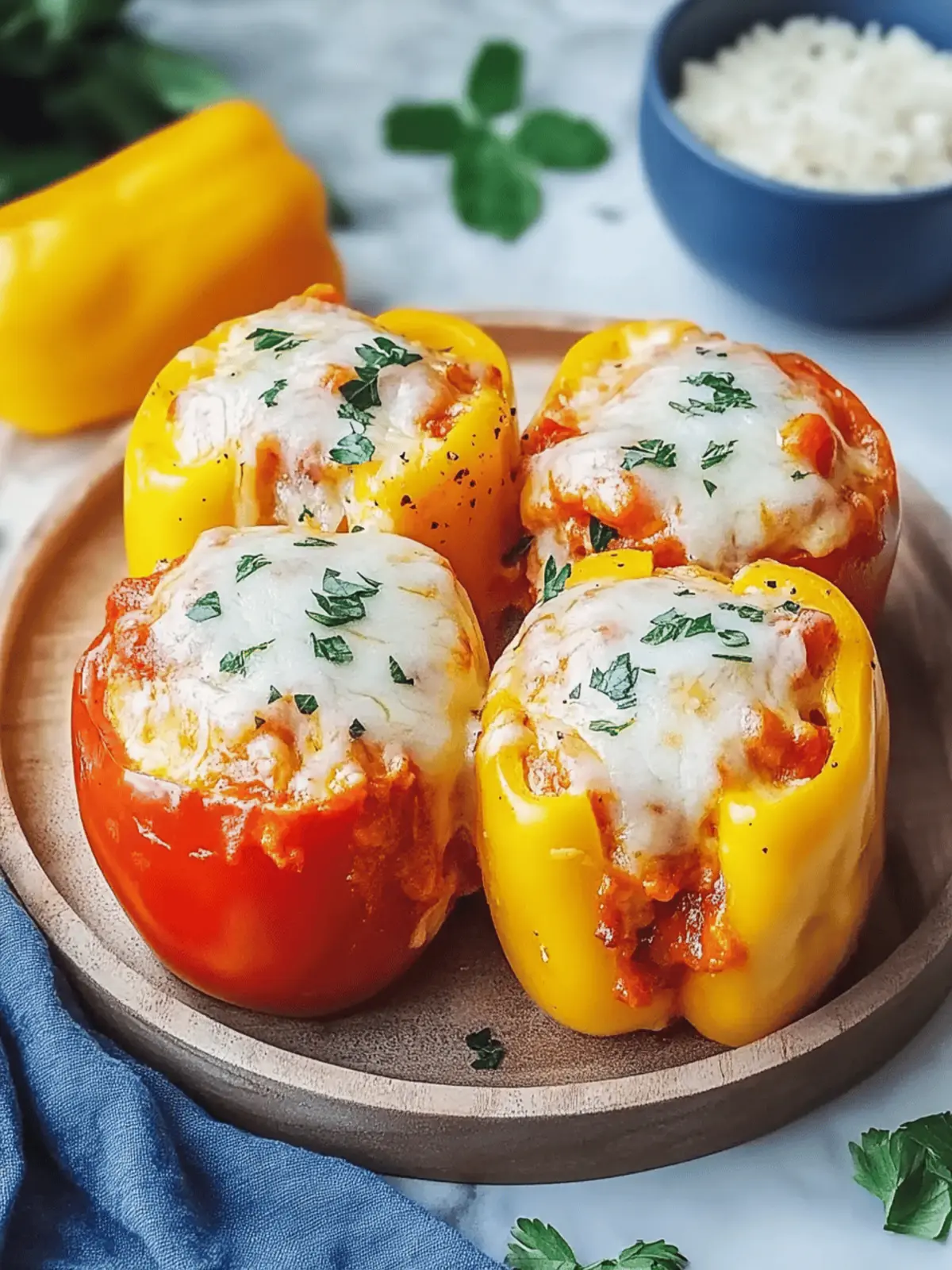 Gefüllte Paprika mit Reis und Feta Rezept einfach zubereiten