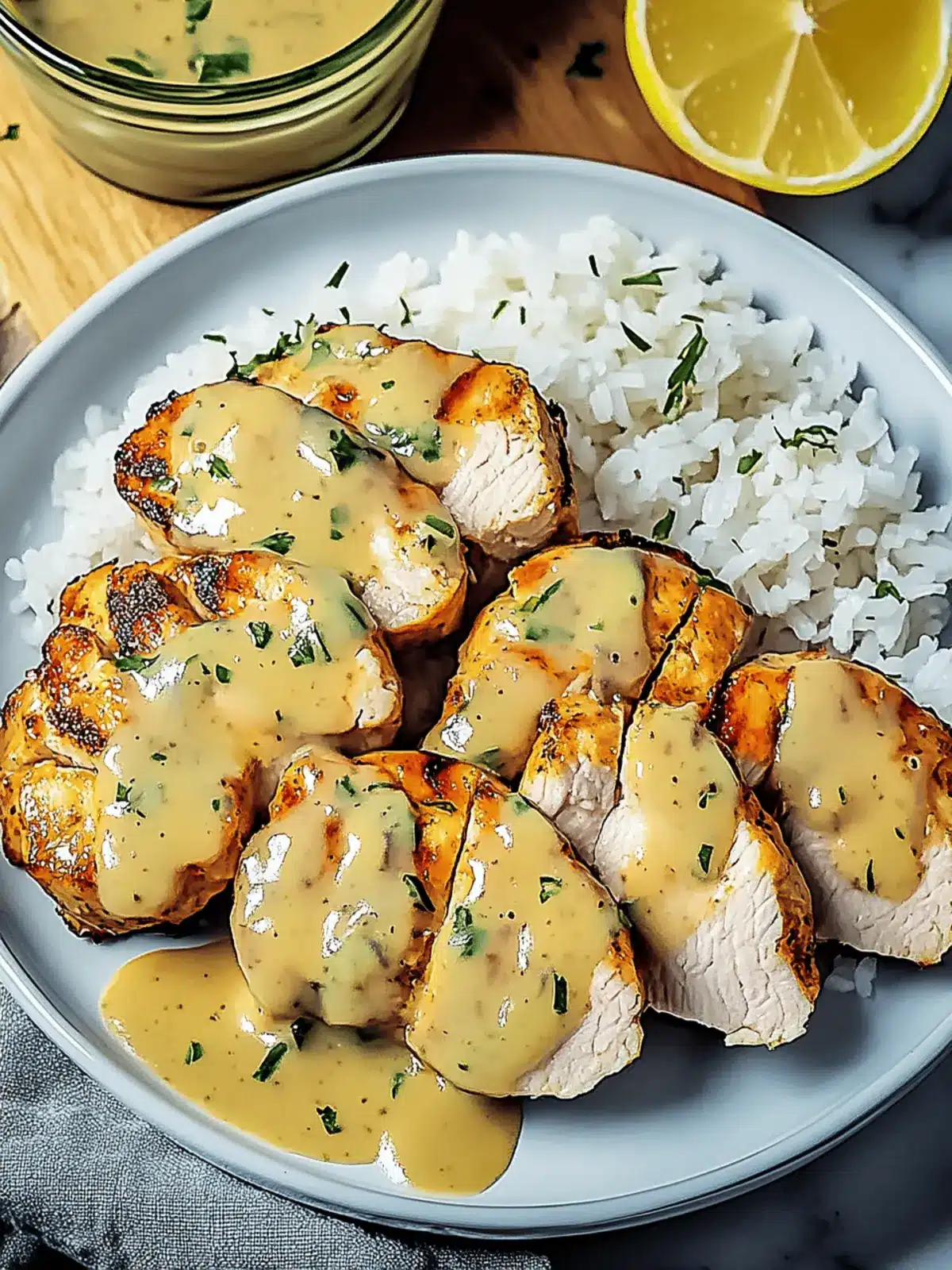 Honig-Senf-Hähnchen mit Reis