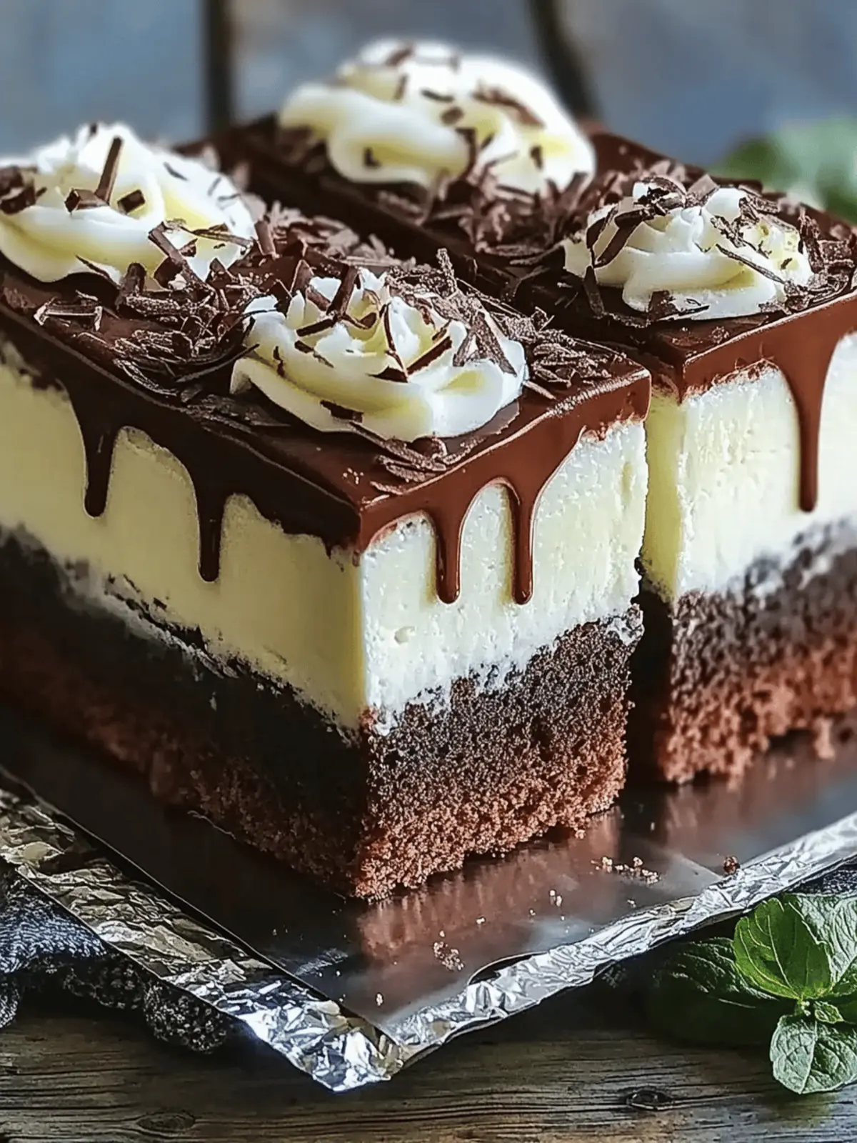 Dreischichtige Schokoladenmousse-Torte