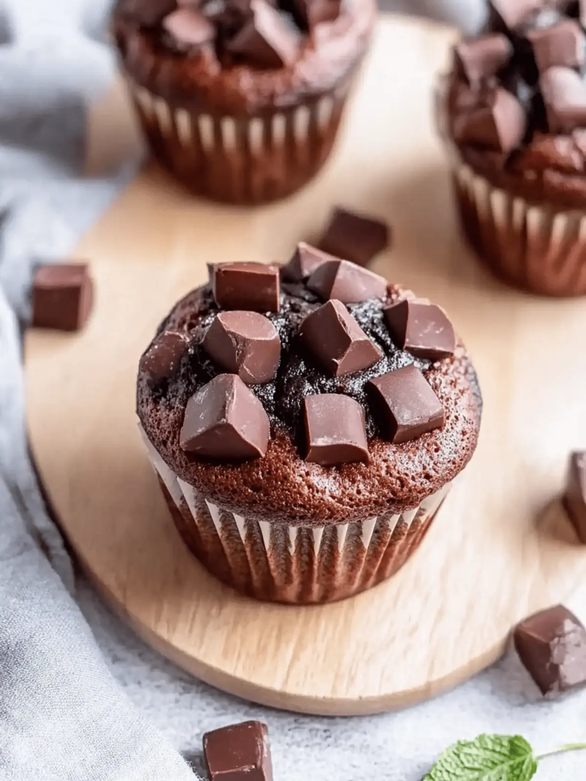 Feuchte Schokoladenmuffins mit Öl und Kakao