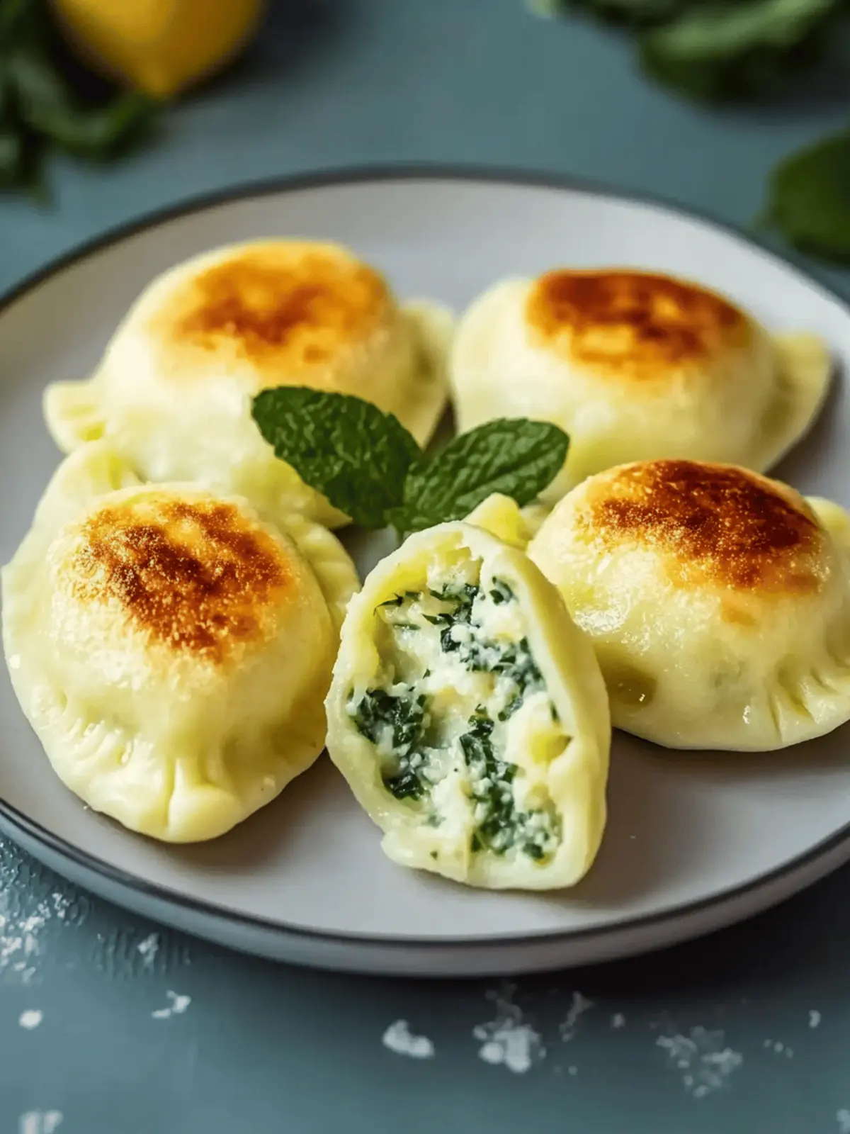 Kartoffelpäckchen mit Frischkäse- und Spinatfüllung