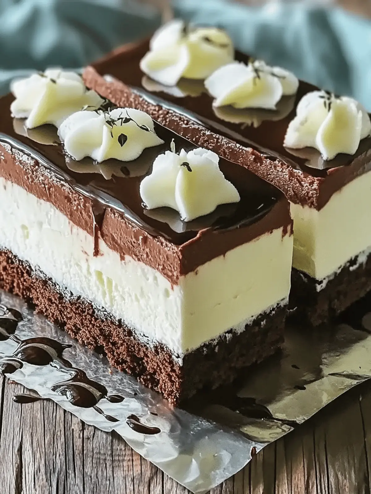 Dreischichtige Schokoladenmousse-Torte