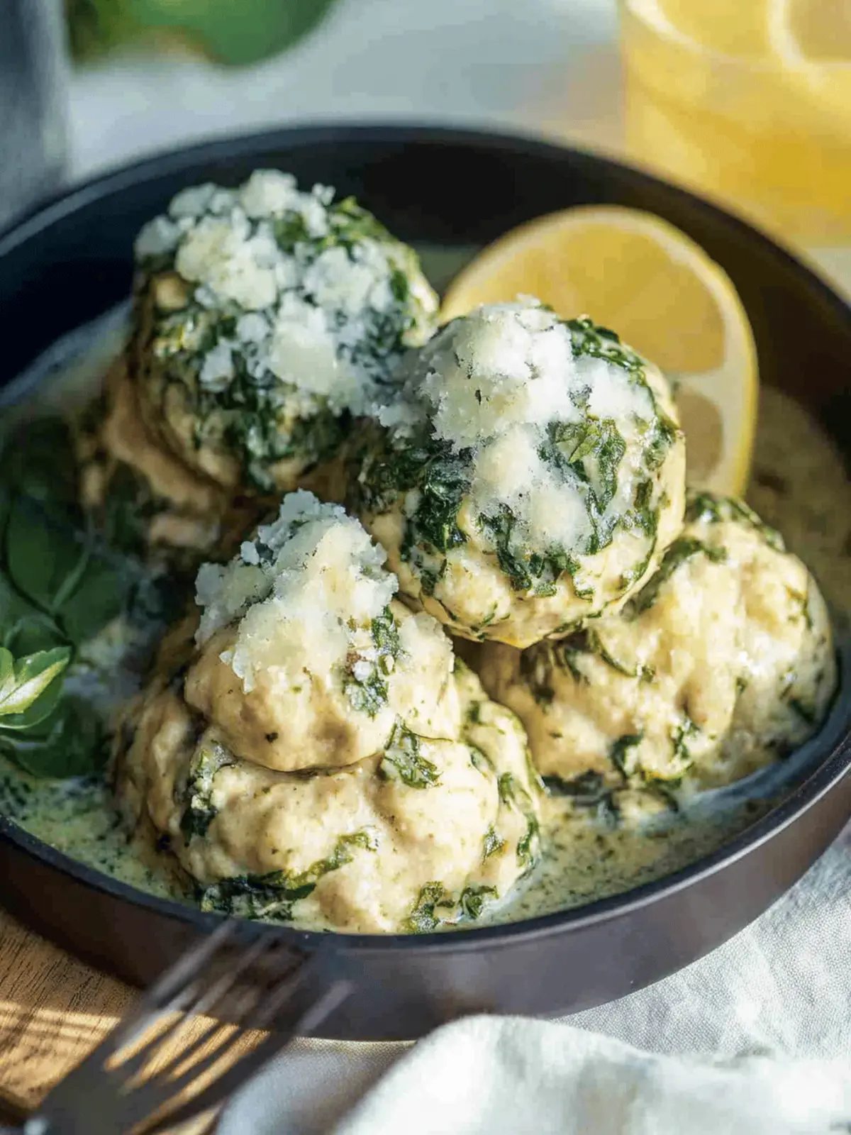 Spinatknödel als Hauptgericht