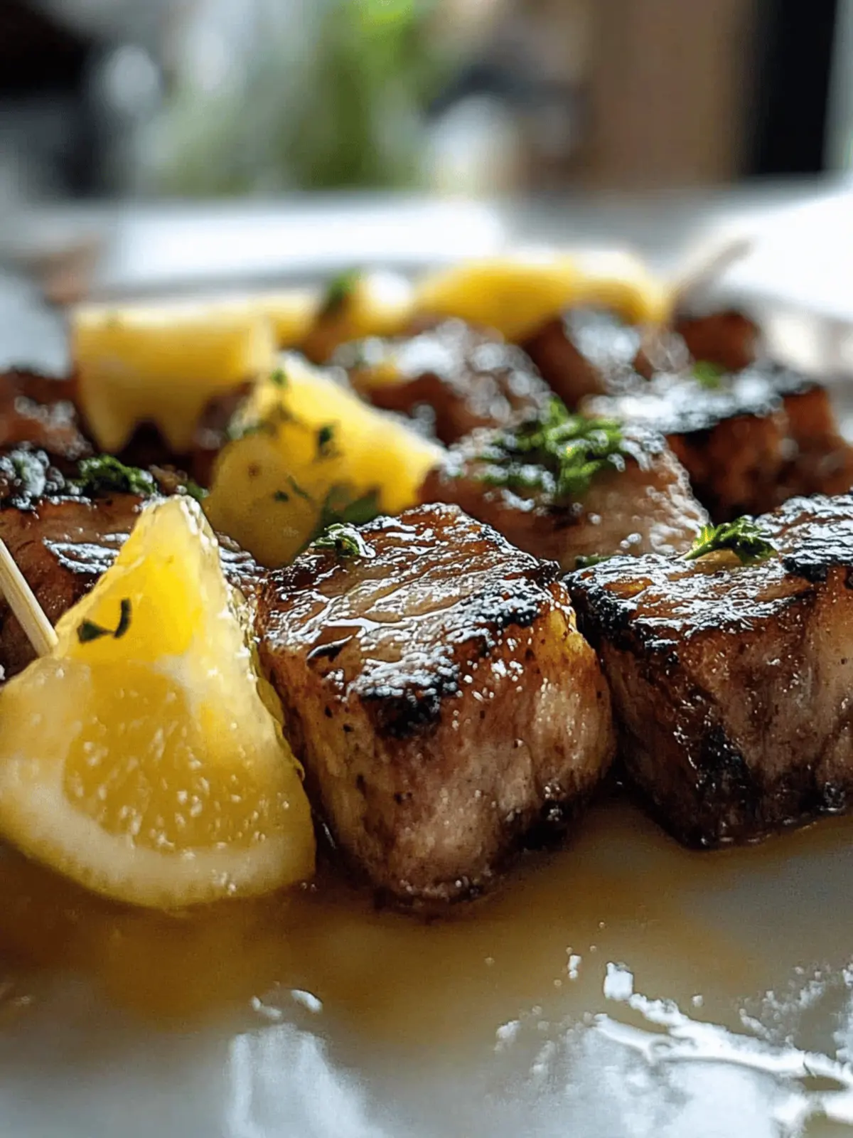 Ananas BBQ Schweinefleisch Spieße