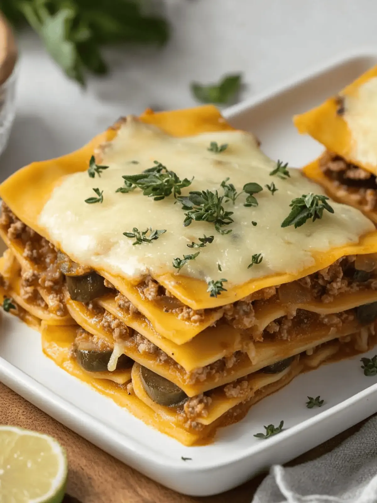 Kürbis-Pilz-Lasagne