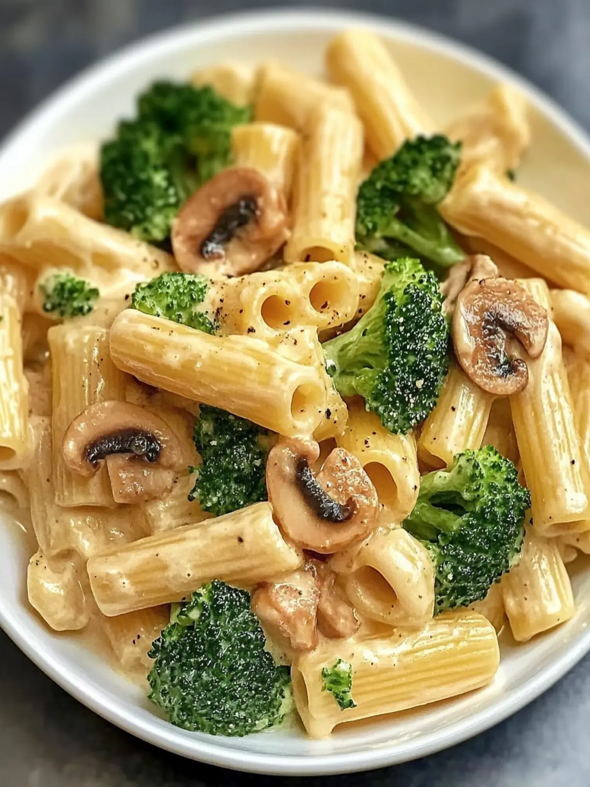 Vegane Pilz- und Brokkoli-Pasta