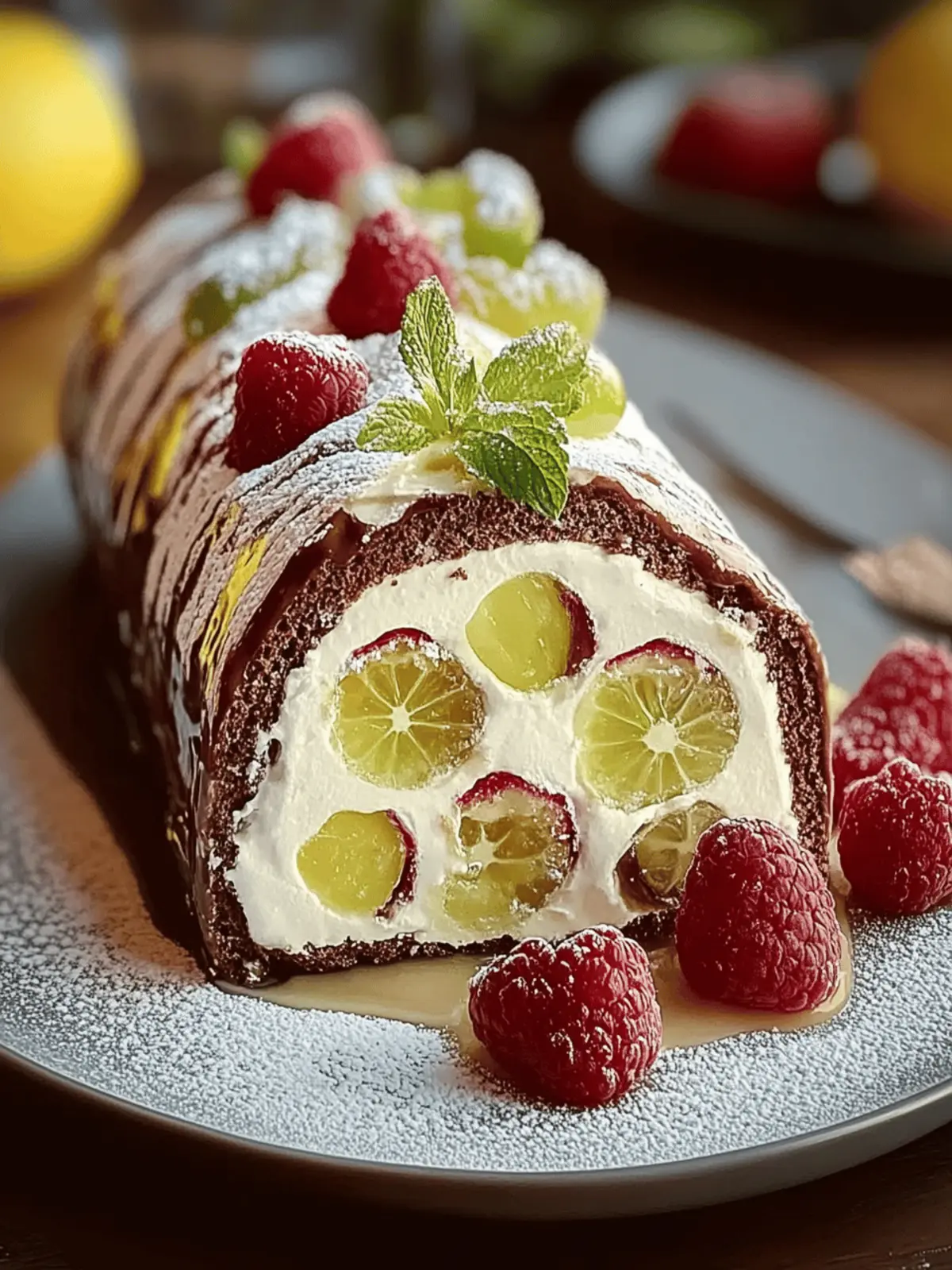 Ultimative Lebkuchen Bûche mit Fruchtkern