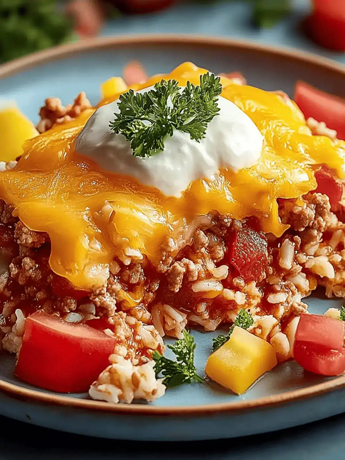 Rindfleisch- und Reispfanne