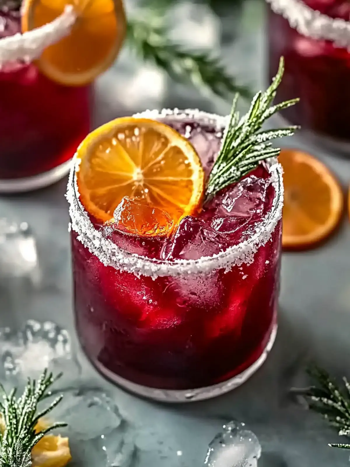 Sprudelnder Cranberry Rosmarin Cocktail