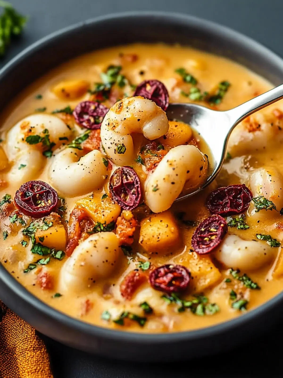 Cremige Tomaten- und Bohnenspfanne