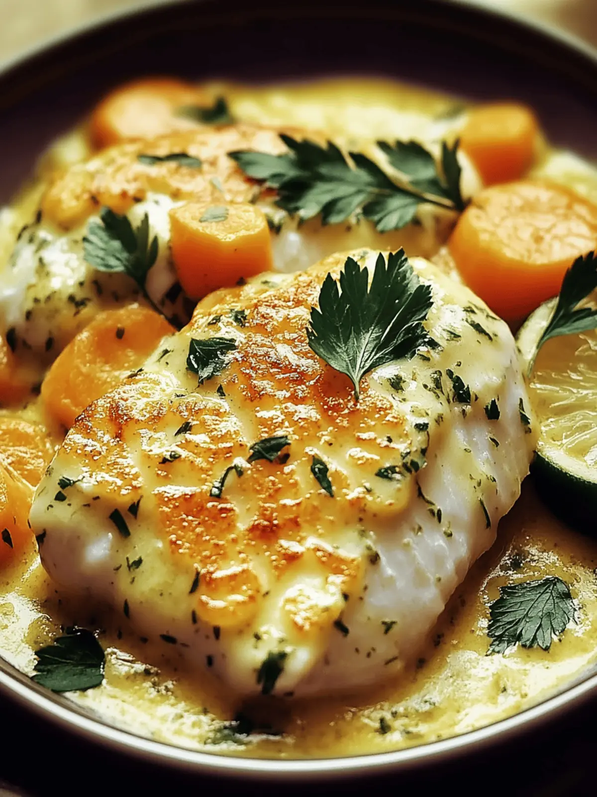 Pollock gebacken auf Senfkarotten