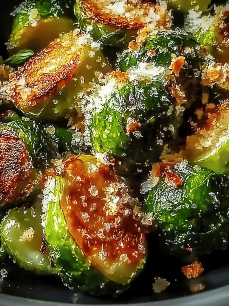 Crispy Garlic Parmesan Brussels Sprouts